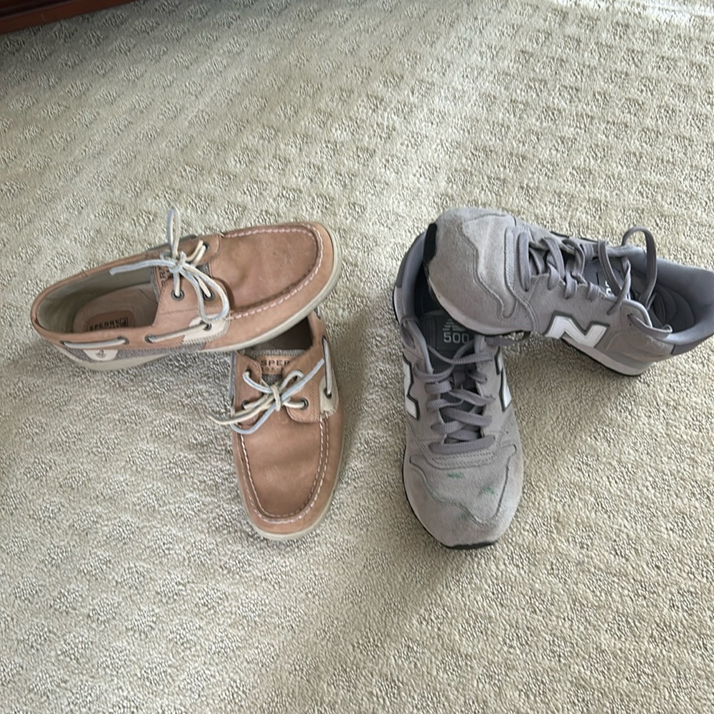 Sperrys boat shoes and new balance athletic shoes